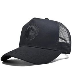 Men's Embroidered Big Head Circumference Half Net Baseball Hat Men's Breathable Sunshade Truck Driver Hat