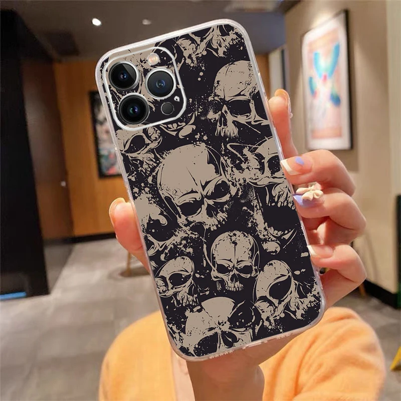 

Phone Case For iphone 17 Air 17 Pro Max 16 15 14 13 Pro Max 15 16 Pro 15Plus Skull Skeleton