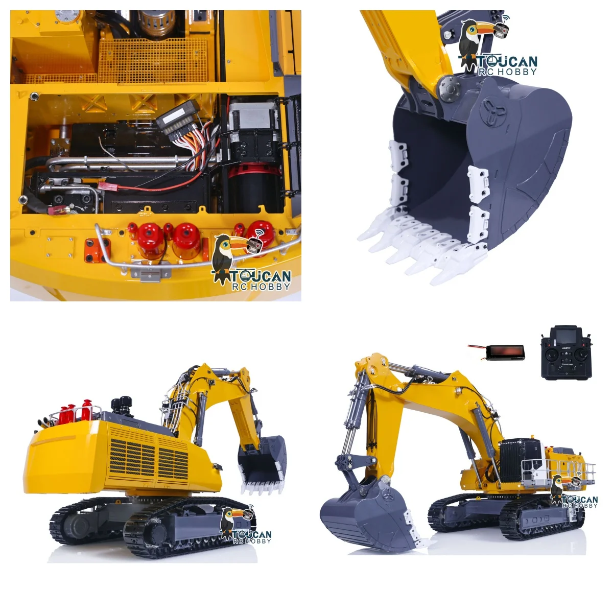 LESU 1/14 9150 máquina de alta resistencia RC excavadora hidráulica RTR doble bomba Control remoto excavadora modelo luz PL18EV Lite camión Coche