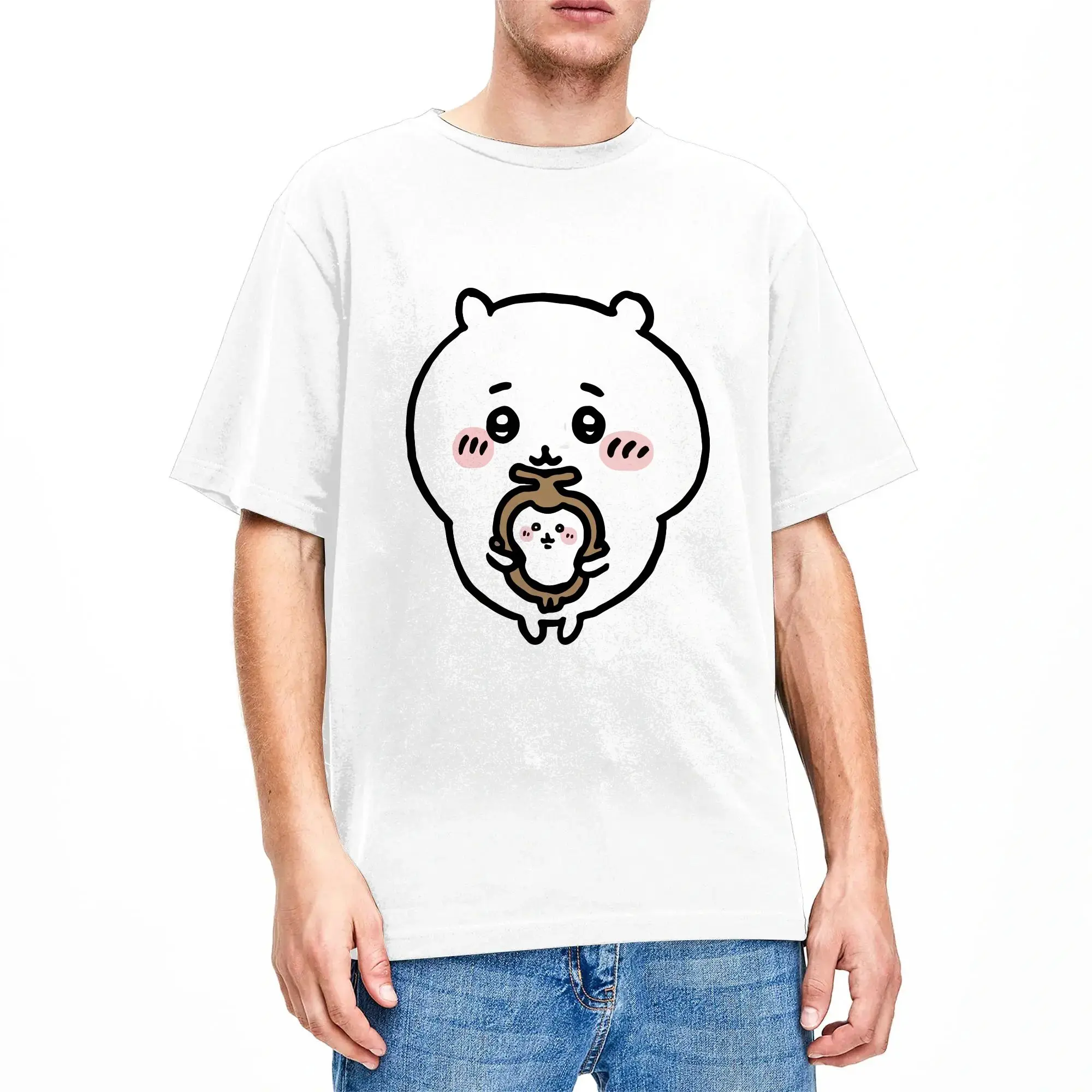 Chiikawas Kurimanju Baby T Shirt Summer  Y2K Funny T-Shirts Pure Cotton Hippie Tshirt For Men's Custom DIY Top Tees