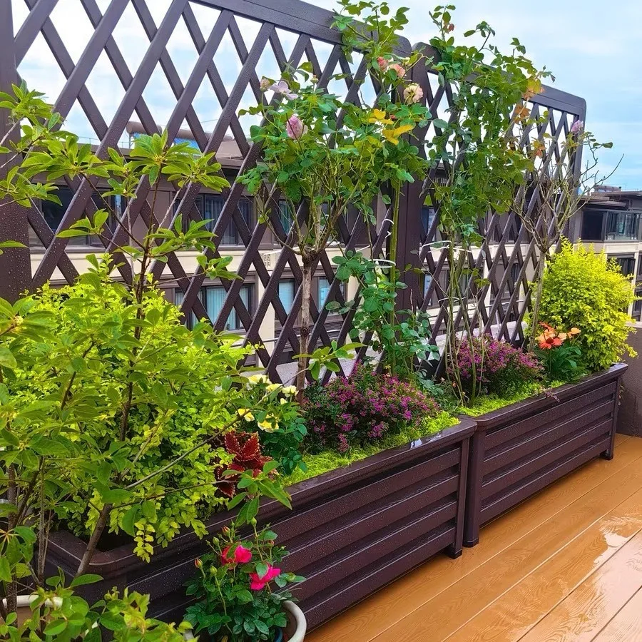

Aluminum alloy climbing vine flower box outdoor courtyard outdoor fence villa planting box