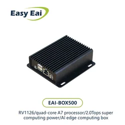 BOX500 Rockchip RV1126 Commercial Industrial grade Quad core USB2.0 WIFI RS485 RS232 linux operating system Fanless Mini PC