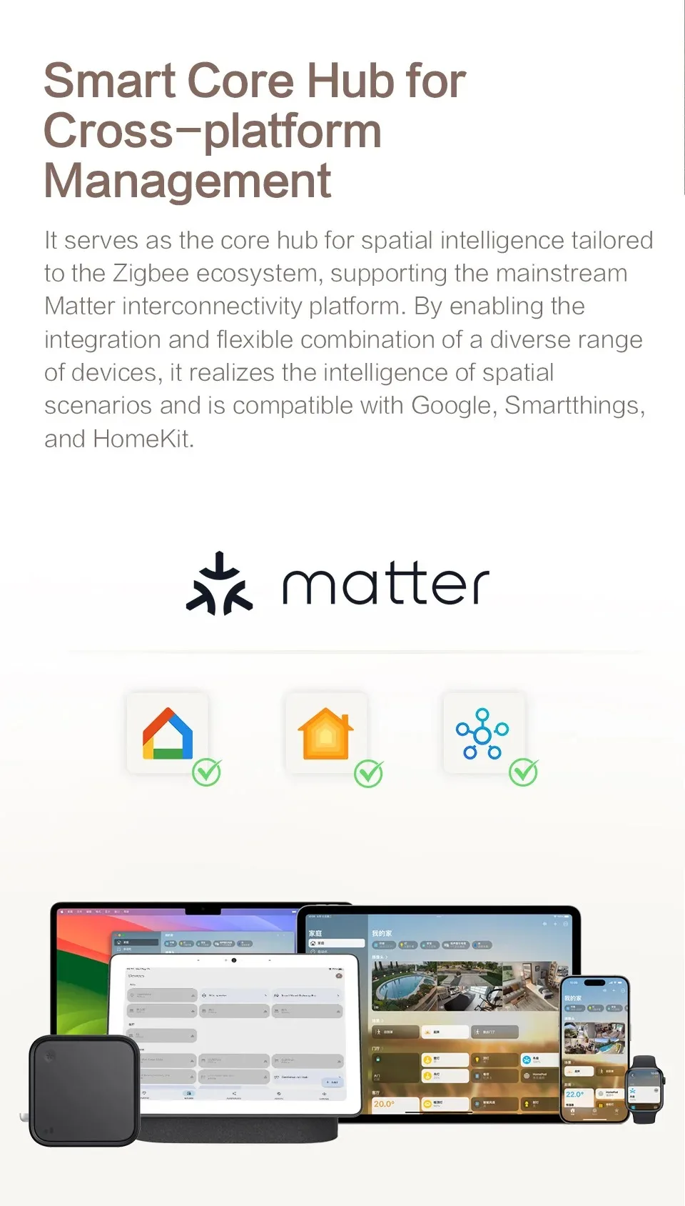 Zemismart Matter Zigbee Thread Hub Smart Home Bridge Matter Gateway Kompatibel mit Tuya App Unterstützt Google Home Smartthings HA – Detail 23