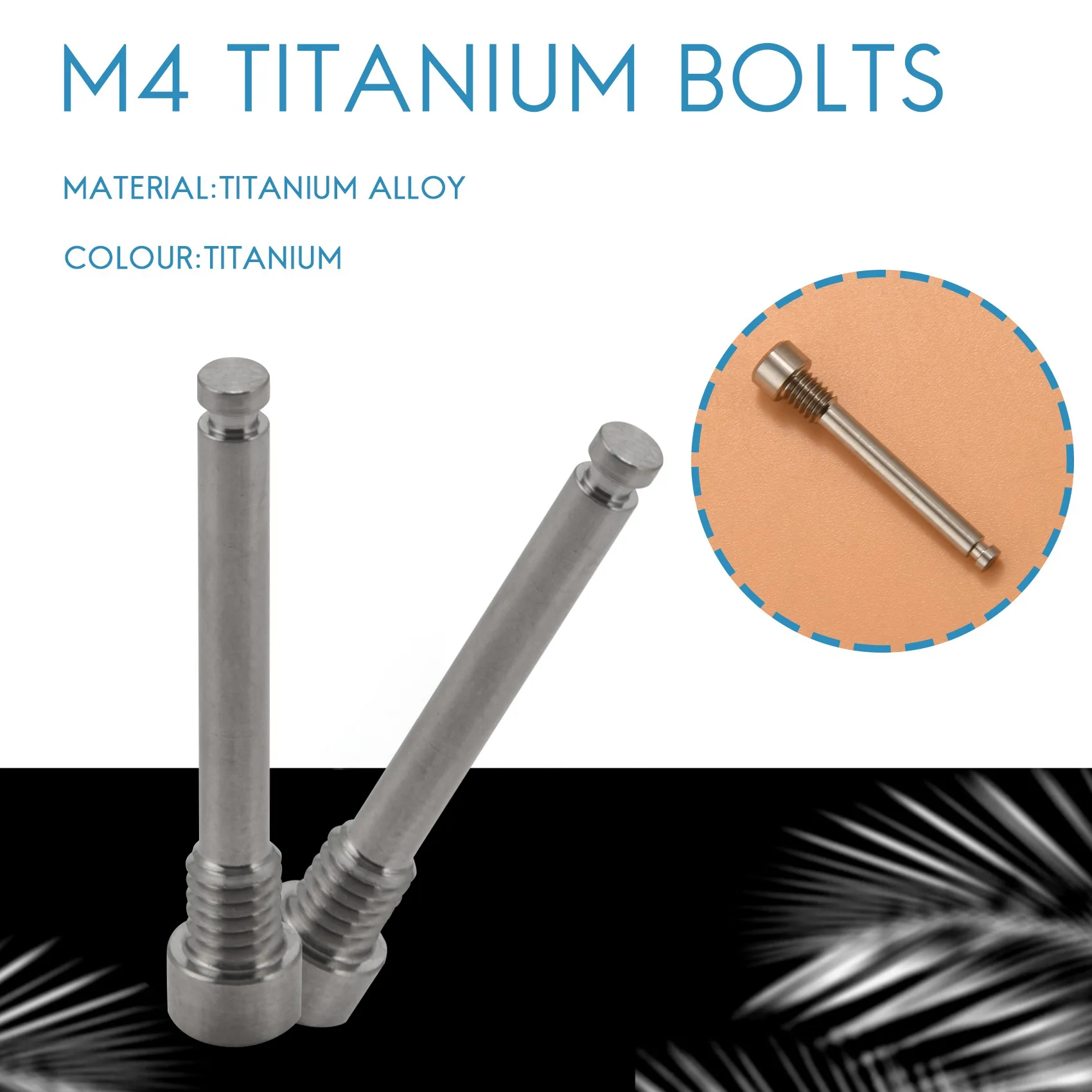 M4 Titanium Bolts for Bicycle Disc Brake Pad Threaded Pin Inserts Screw for R Hydraulic Disk Caliper-Titanium