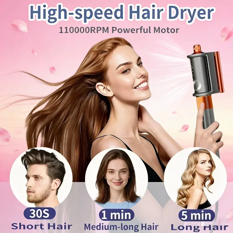 

Professional 6 In 1 Hair Dryer Hot Comb Set Curling Iron Hair Straightener Styling Tool Super Air Warp 1300W Powerful Wind