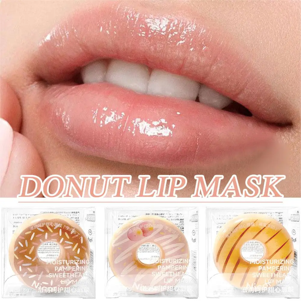 Donut Lip Gloss Lasting Moisturizing lip balm Fade Lip Lines Prevent Dry Cracking Lip Care Oil Mask Make-up for Women Cosme R6Z5