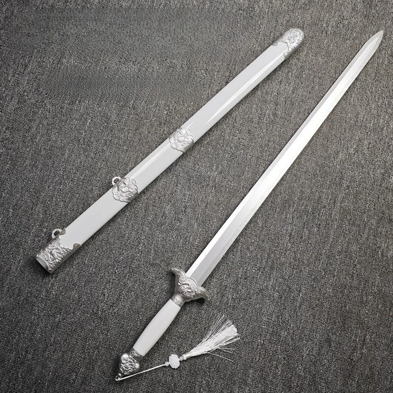 

98cm/35.58in Bamboo Taiji Sword White With Sheath Training Samurai Model Props Game Peripherals Cosplay Outdoor Toys Crafts Gift