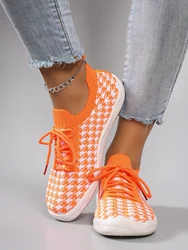 Spring new women's sports shoes, fashionable, breathable, lightweight, non-slip, wear-resistant, casual sports shoes, flat shoes