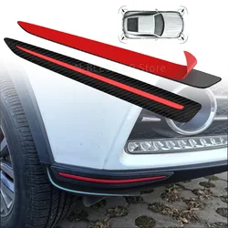 2pieces Red Black Car Edge Car Stickers Bumper Protector Strip Corner Guard Scratch Protection Strips Crash Blade Anti-collision