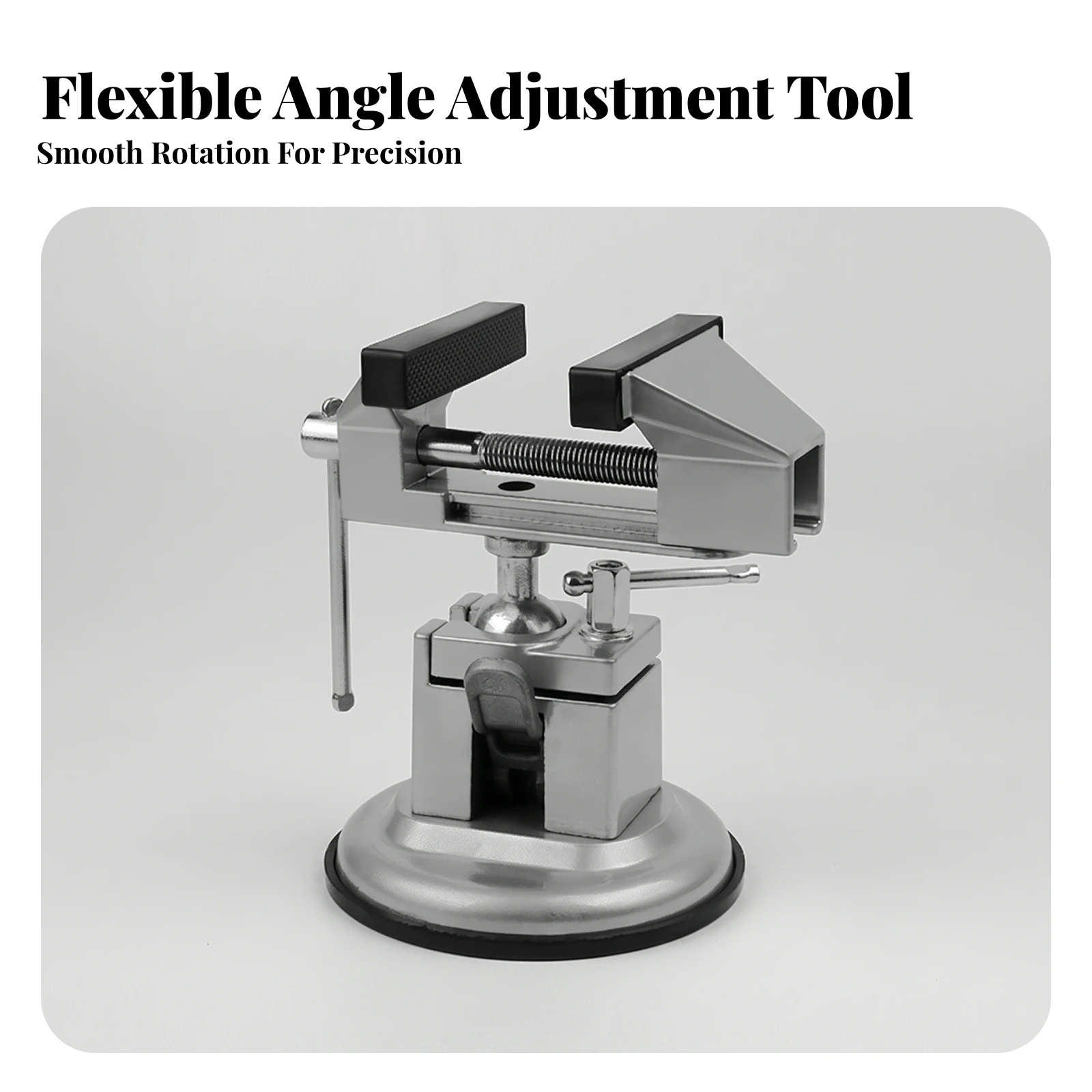 Bench Vise with Suction Cup Rotatable Vise with Suction Cup Base Aluminum-Alloy Multi-Angle for Hobbyists, Soldering