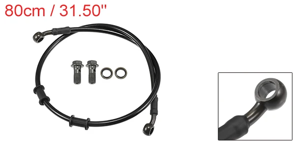 Motoforti 90 cm Motorrad geflochtener hydraulischer Bremsleitung Ölschlauch Schwarz Armeegrün 1 Set – Detail 4