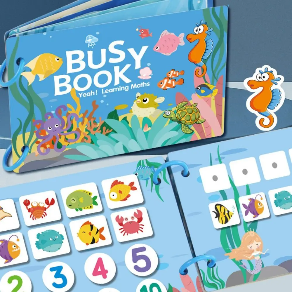 

4pcs Handmade Montessori Quiet Busy Book Repeated Pasting Cartoon Quiet Stickers Book Paper Hand Ledger DIY Kids Busy Book Toy