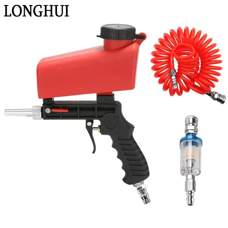 Pneumático o Sandblasting Gun Portátil Mini Handheld Paint Spray Gun Gravidade Ajustável Areia Blaster Ferramentas Elétricas de Alta Pressã