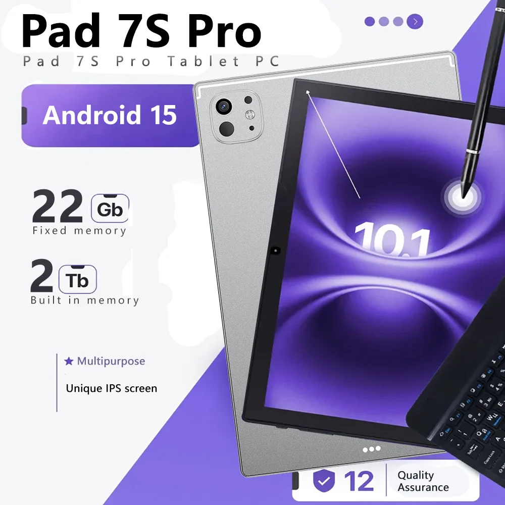 

2025 Pad 7S Pro Tablet Android 15 22GB+2T Tablette Snapdragon888 Tablet PC Original Global Version 5G Dual SIM Card 1000mAh WiFi