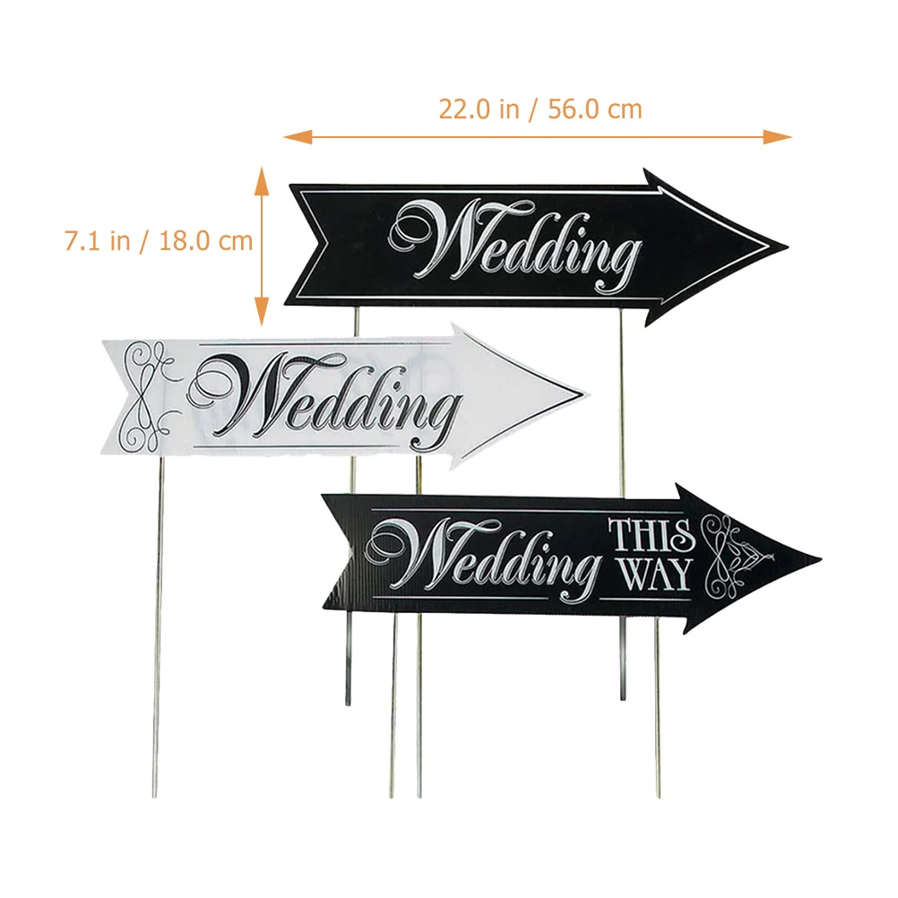 

2 set Directional Signs Yard Decor Arrow Design This Way Wedding Party Outdoor Road Sign Decoration For Guests Wedding Stuff
