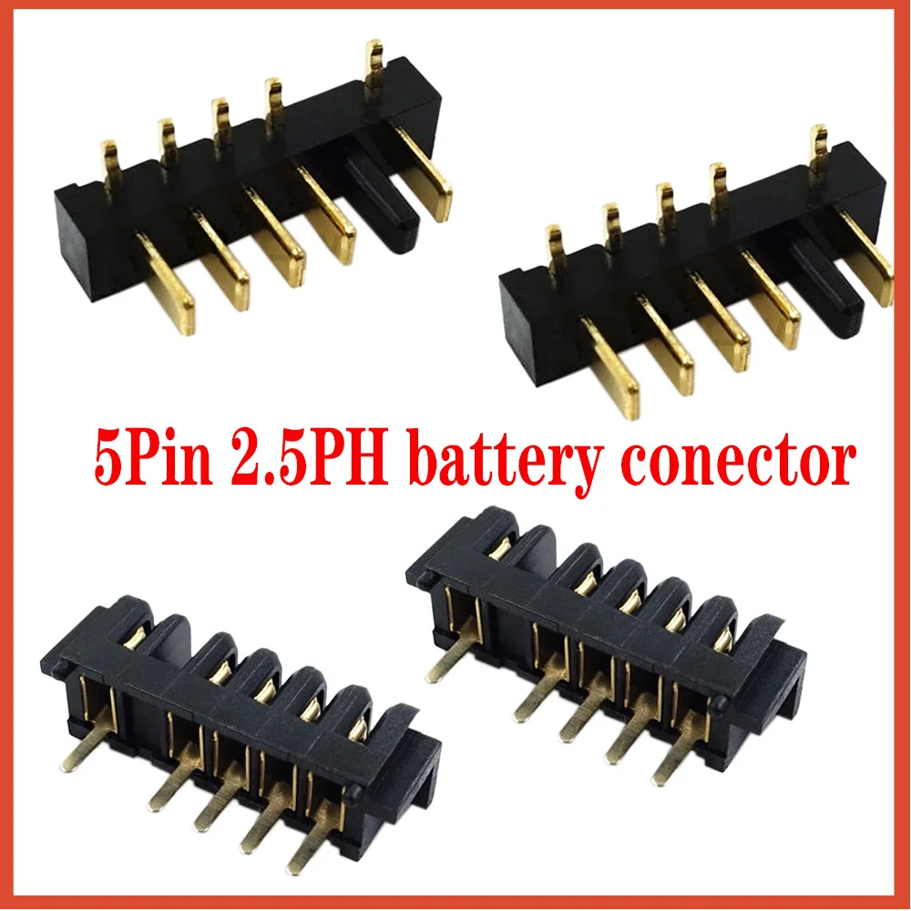 4+1 5PIN Laptop notebook battery connector Holder clip charging contact pitch 2.5MM 90 degree foot male+female plug 5/20PCS