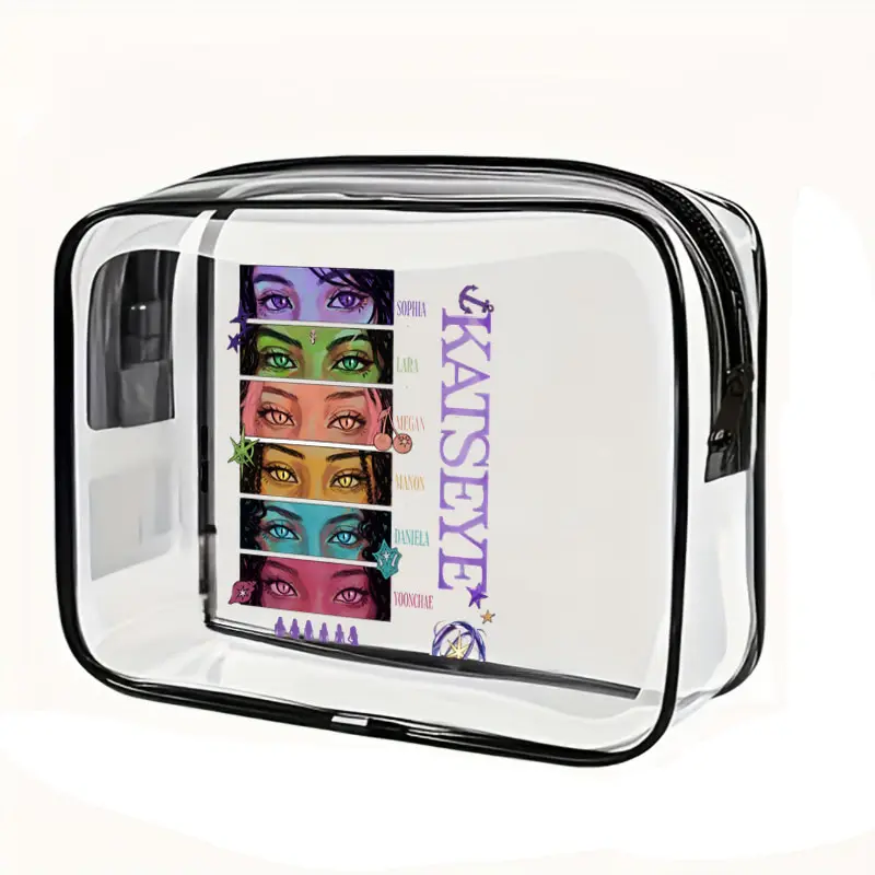 Kpop KATSEYE World Tour Women Large Capacity Pvc Waterproof Wash Bag Multi Functional Storage Bag Travel Makeup Bags Fan Gifts