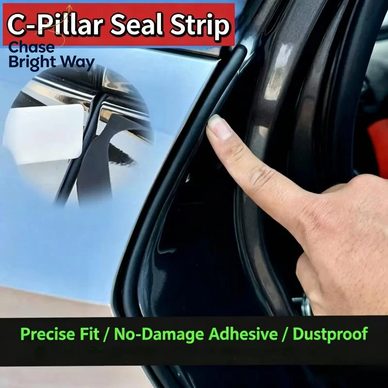 Car Door Rubber Seal Strip Anti-dust Wind Noise Reduction C Pillar Weatherstrip Fit for Sedan SUV Pickup Trucks