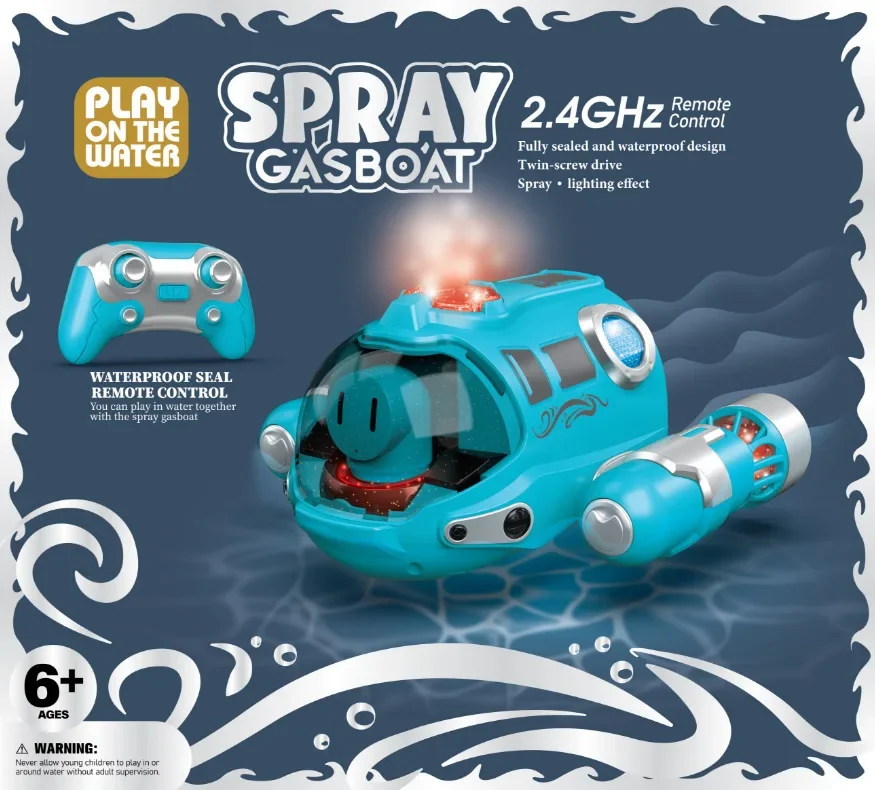 2.4G Afstandsbediening Motorboot Waterdichte Spray Zwembad Baden Rc Stoomboot Speelgoed Voor Jongens En Meisjes Kinderen Kerstcadeau