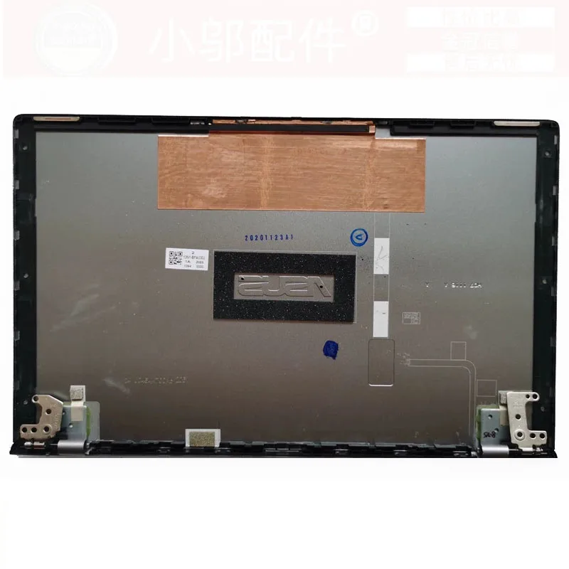 غطاء خلفي LCD مستعمل مع مفصلات لهاتف Asus UX434IQ Q407I UM433I فضي اللون