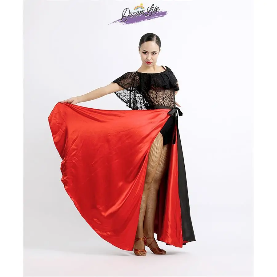 

Юбка для латиноамериканских танцев Ele, мужская и женская, для выступлений, удлиненная, с широким подолом, для танца «Бычий бой», летняя