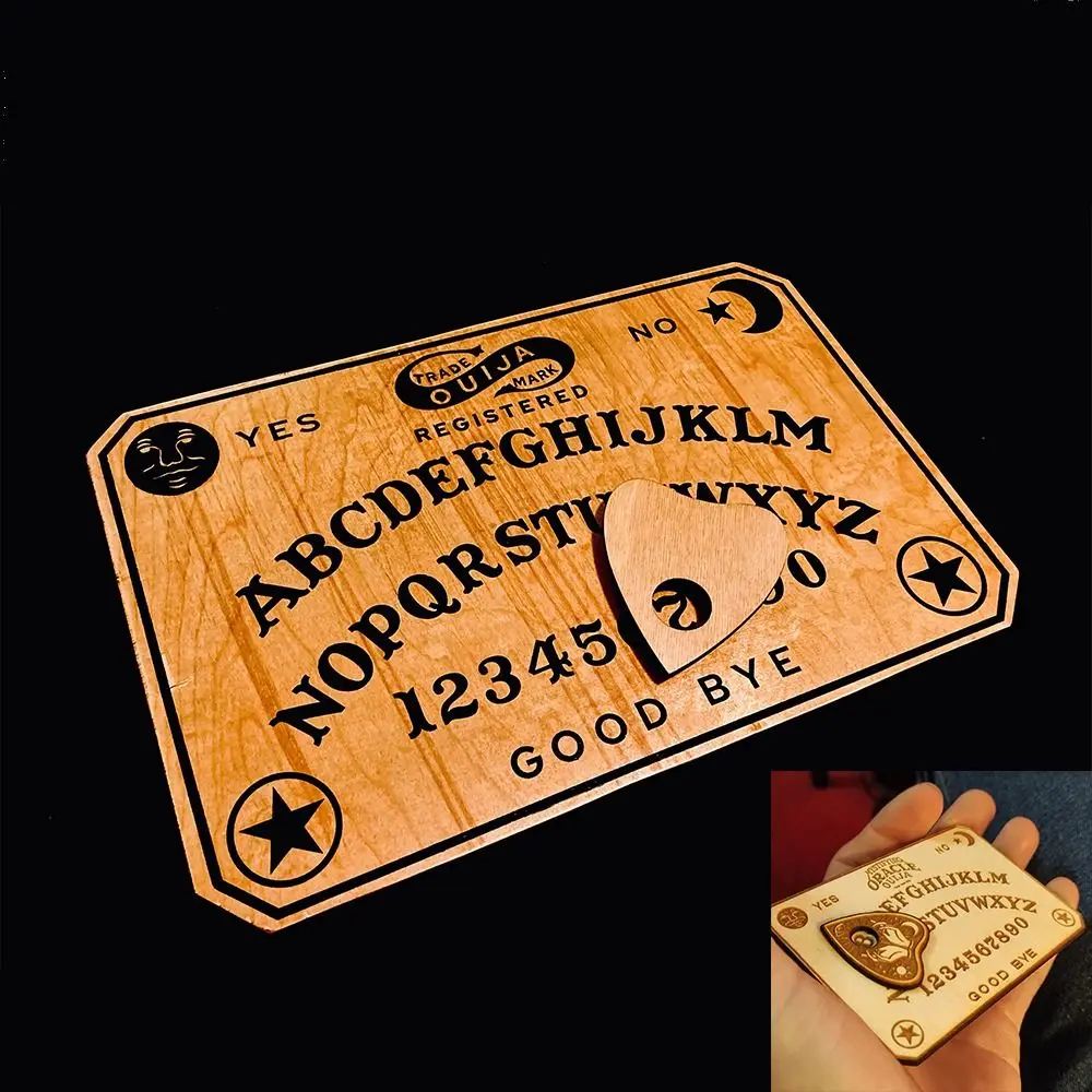 Engraved Magic Board Wooden Divination Pendulum Board Ouija Board Metaphysical Message Witch's Pendulum Board Kit