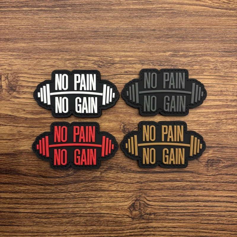 

A Barbell Text Pattern Pvc Material Sticker Morale Patch Badge Patch, with Glow-In-The-Dark Effect, for Armbands, Backpacks, and Tactical Vests, Clothing Decoration Embroidery Patch, Soft Rubber