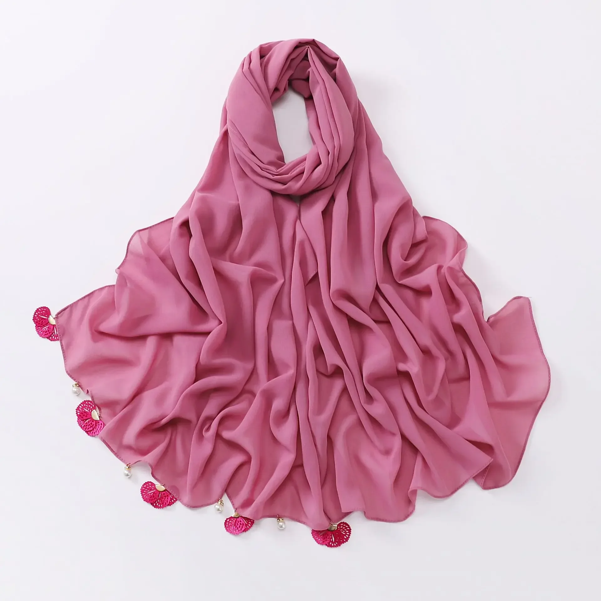 Neue Einfarbig Chiffon Schal Blume Aushöhlen Sonnenschutz Schal Mode Kopftuch Frauen Moslemisches Hijab Wrap Schals Bandanas