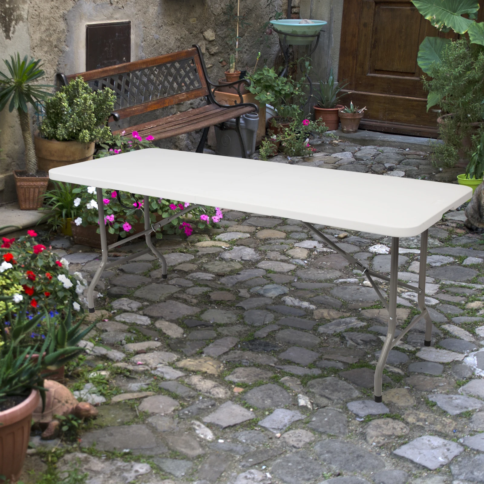 6FT Outdoor Courtyard Foldable Long Table