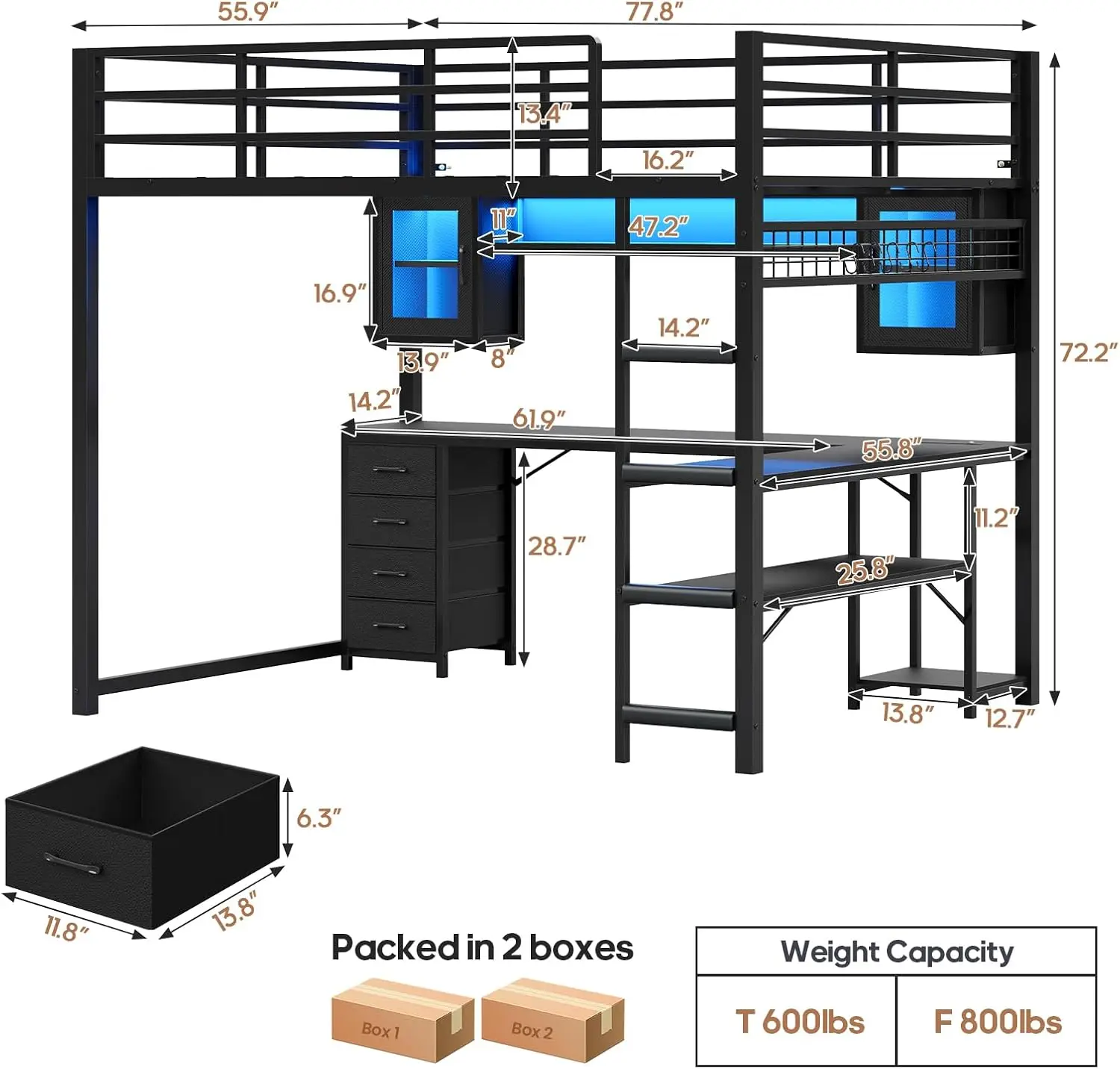Full Size Gaming Loft Bed 2