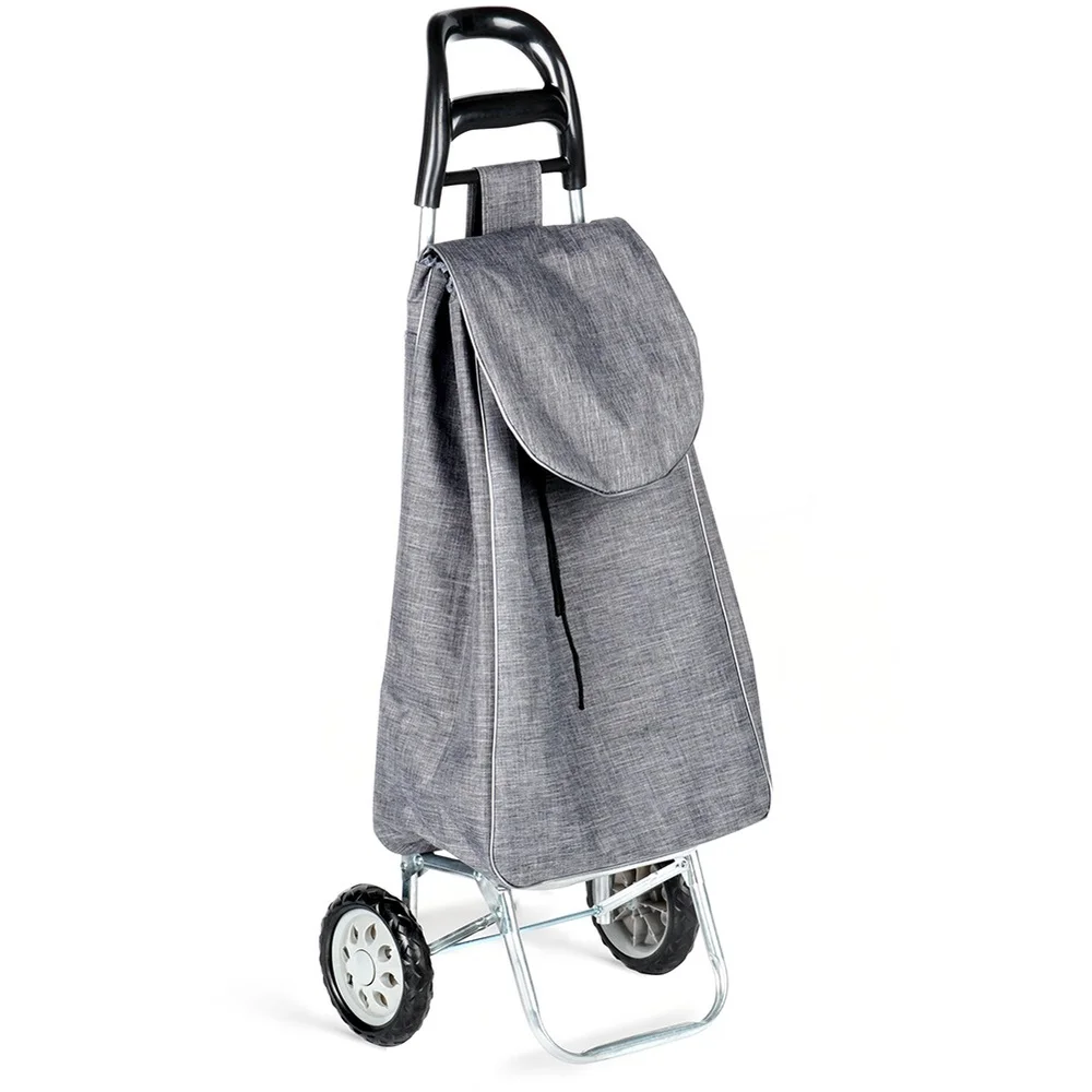 Trolley met boodschappentas, grijs, 30 liter.