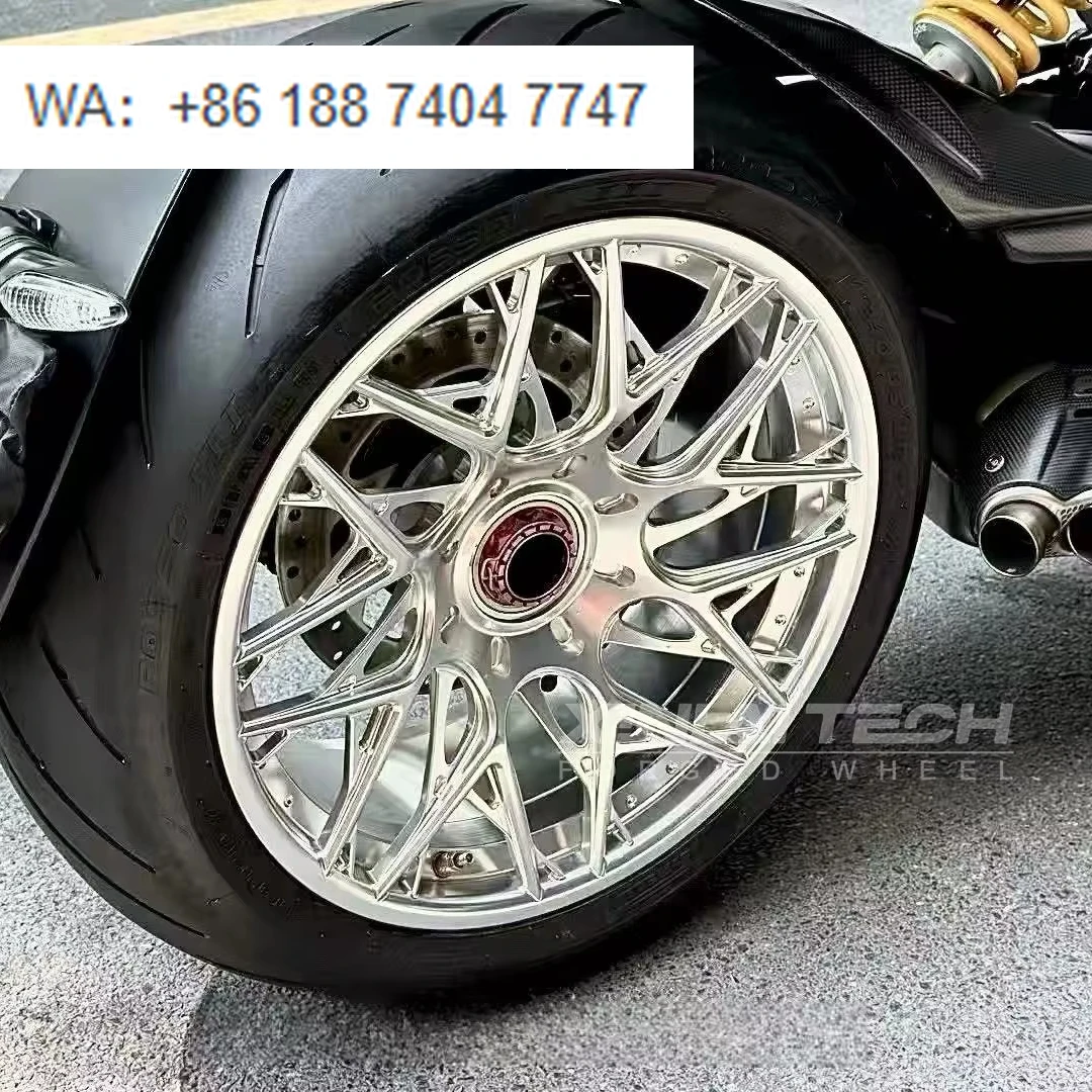 Custom Forged Motorcycle Wheels for Ducati Diavel 17 Inch CNC Forged Billet Aluminum Rims Anodized Finish Custom Motorcycle Rims
