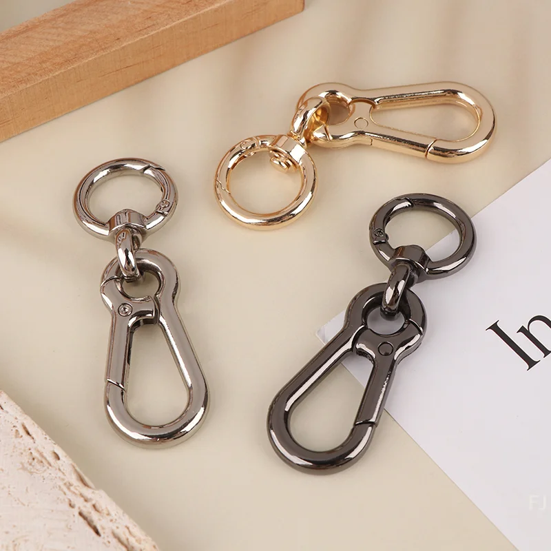 2pcs Steel Spring Snap Hook Clips, Keychain Buckles, Swivel Trigger for Keys Car and Bags