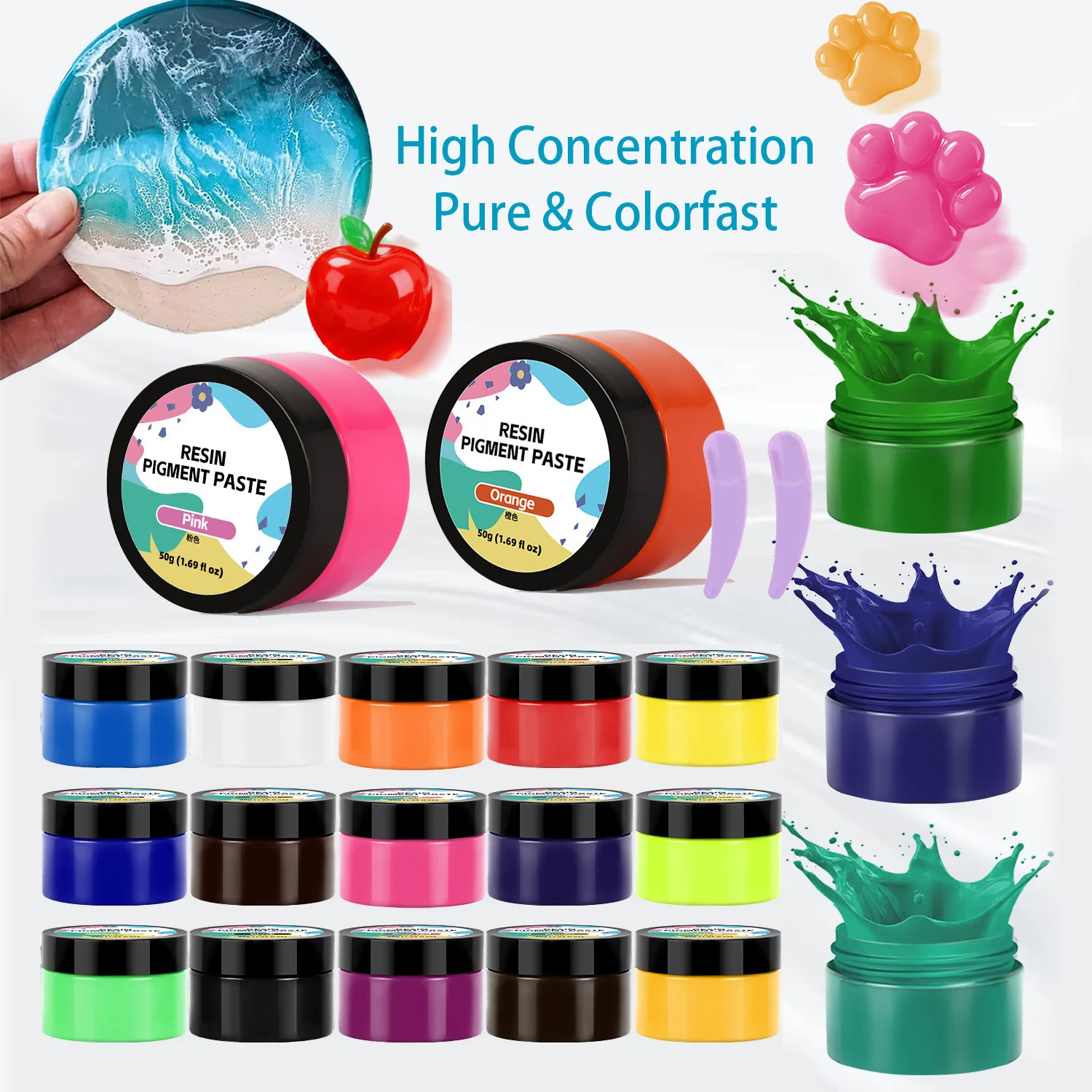 Epoxy Resin Pigment Paste, High Strength Formula Colorant for Resin Art Tumblers Jewelry Coasters Molds Casting DIY Crafts