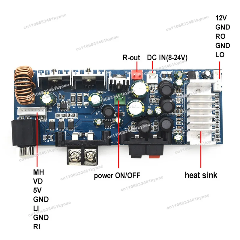 Suitable for CA-3116AS 2.0 Channel Audio Power Amplifier Board 8-24V 2 * 100W Dual Channel Power Amplifier Module TPA3116