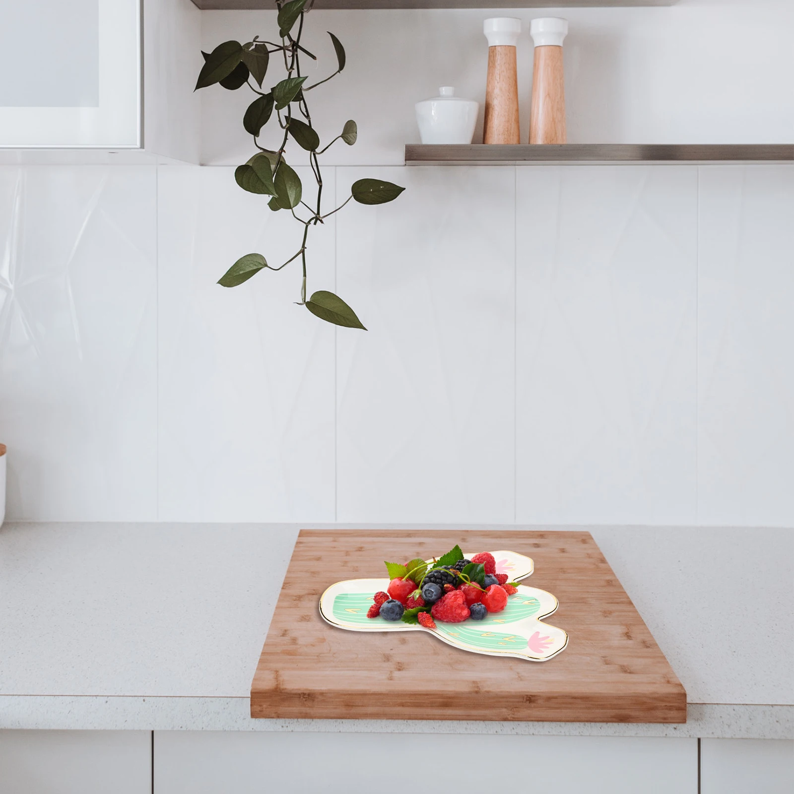 

Ceramic Jewelry Tray Cactus Design Sturdy Ring Holder Dish Jewelry Storage Organizer for Bedroom Desk Ring Tray