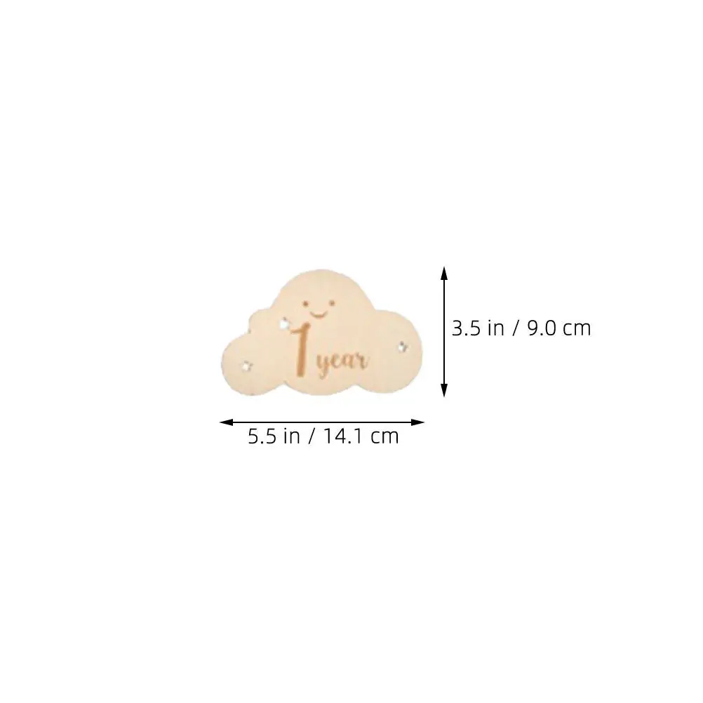 Cloud Shaped Wooden Monthly Photo Discs Double Sided Baby Announcement Cards Newborn Photography Pregnancy Props