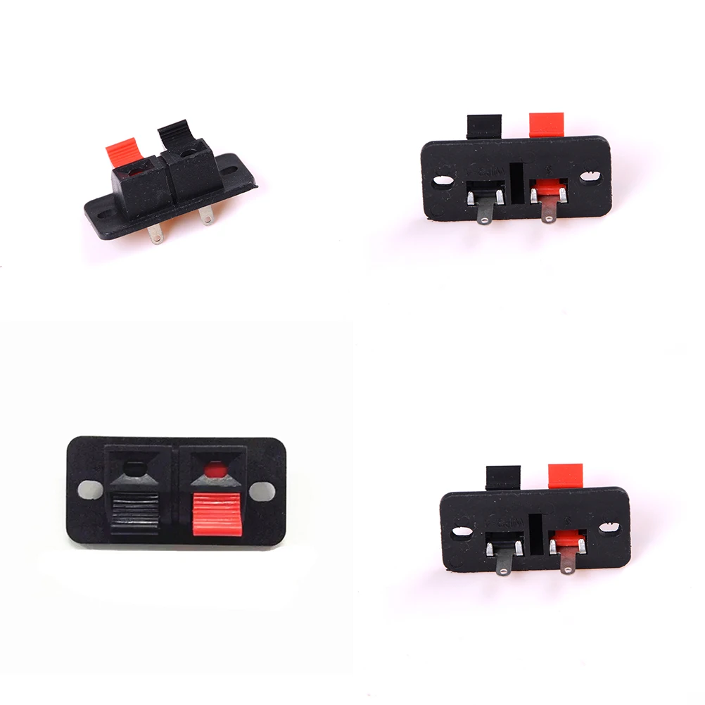 5pcs 2 Positions Push in Jack Spring Load Audio Speaker Terminals Panel Connector