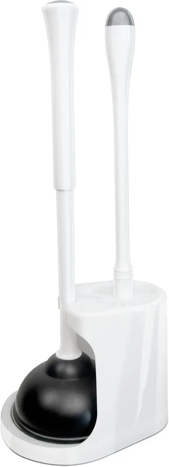 

Toilet Brush and Plunger Set, Toilet Bowl Brush and Holder, Toilet Brush and Holder Set, Bright-White