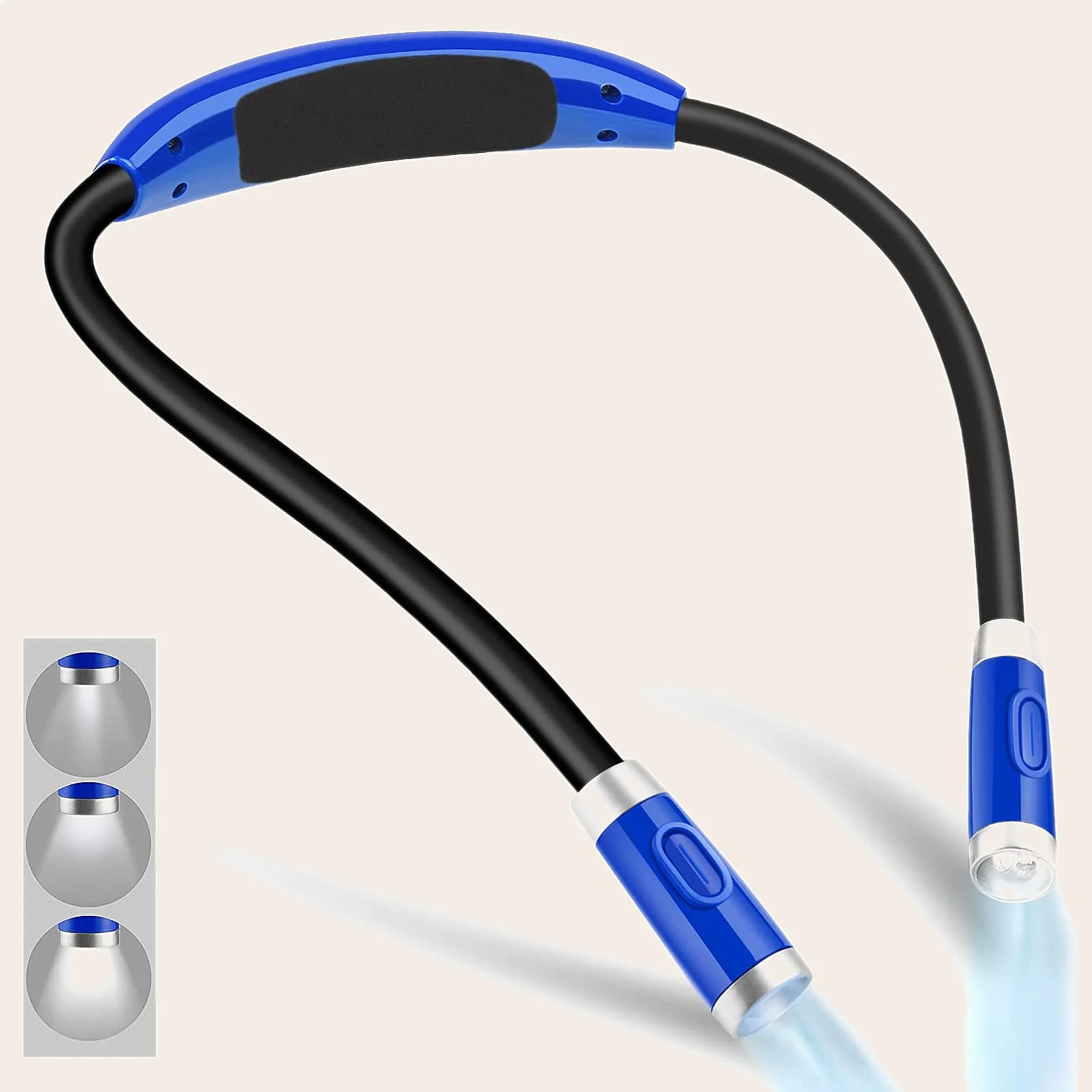 Hands-Free Rechargeable Neck Reading Light with Adjustable Brightness Silicone for Bed
