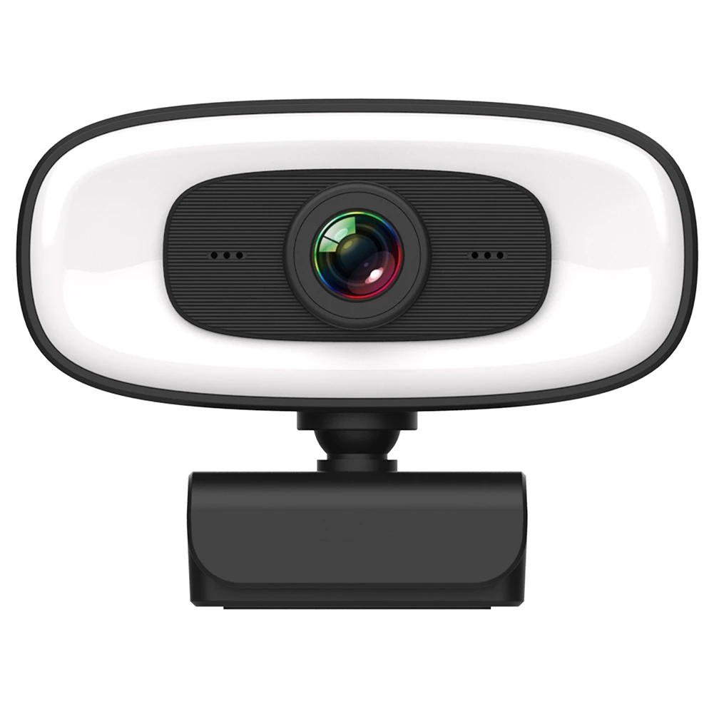 Computer Camera 2K USB 2.0 Fill Light Webcam with Tripoad for Video Calls, Online Classroom Meetings, Recording