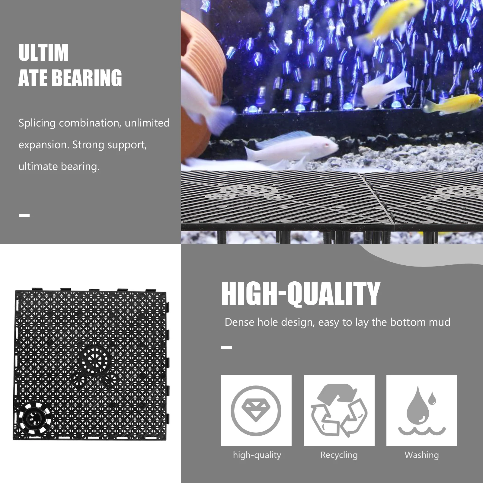 

12Pcs Fish Tank Bottom Filter Plates Aquarium Isolation Boards Multi-Hole Design Durable Aquarium Filter