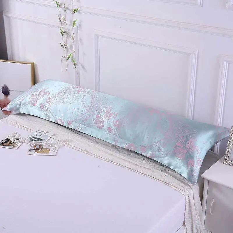 ダブルサイズ亜麻サテン刺繍枕カバー-258-メートルカップル結婚式赤い枕芯ケース暖かさ子供の寝室
