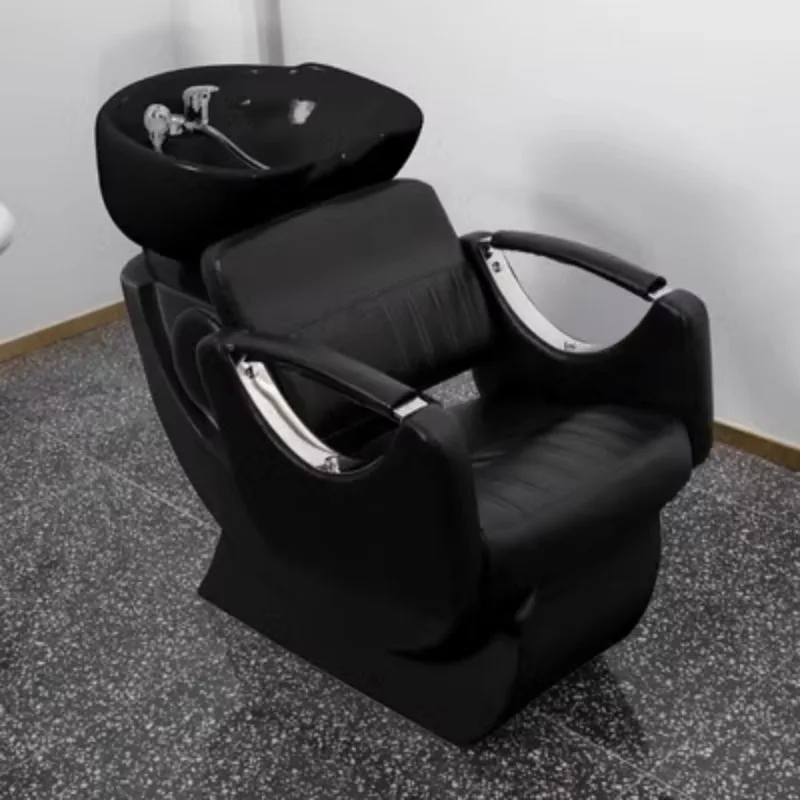 Professional Reclining Shampoo Bed Backwash Unit with Shampoo Bowl Sink Spa Salon Chair for Hairdressing Hair Washing
