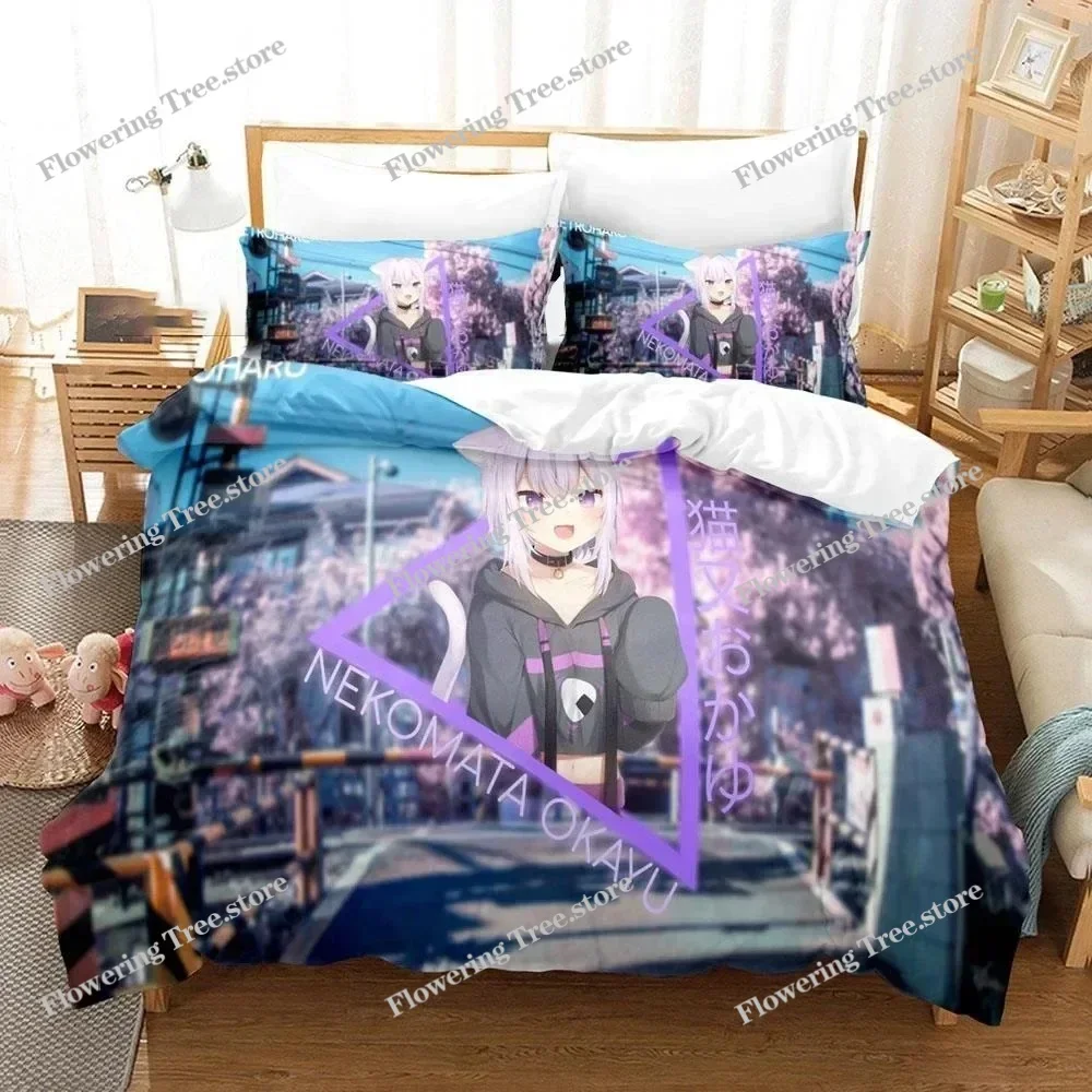 

Nekomata Okayu Bedding Set Boys Girls Twin Queen Size Duvet Cover Pillowcase Bed Kids Adult Fashion Home Textileextile
