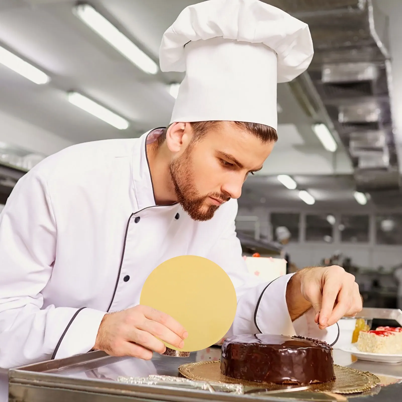 8 Stück Bretter, rund, verdickt, goldfarben, Kuchenbasis für 15,2 cm, 20,3 cm Kuchen, antihaftbeschichtet, Backdisplay, Kuchenhalter für Hochzeiten, Geburtstage