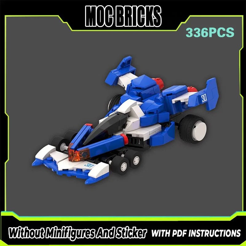 

Popular Anime City Car Model MOC Building Bricks Blue Racing Car Modular Technology Gifts Holiday Assemble Children Toys Suit