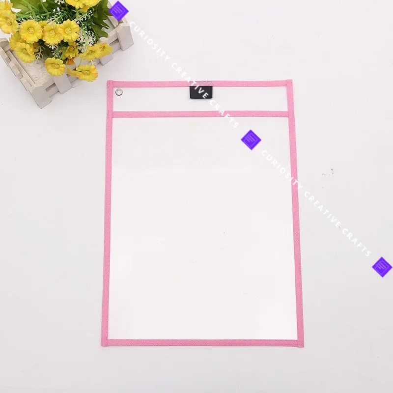 Reusable Dry Erase Pockets Multicolor Sleeves Erasable Pockets Sleeves Clear Plastic Kids Kindergarden Worksheet School Supplies