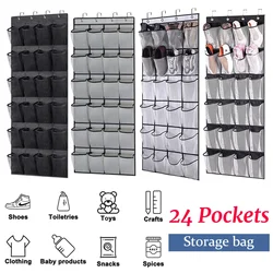 Hanging Shoe Organizer 24 Pockets Hanging Shoe Rack Holder Organizer Wall Mounted Fabric Shoe Holder Bag Hanger For Door