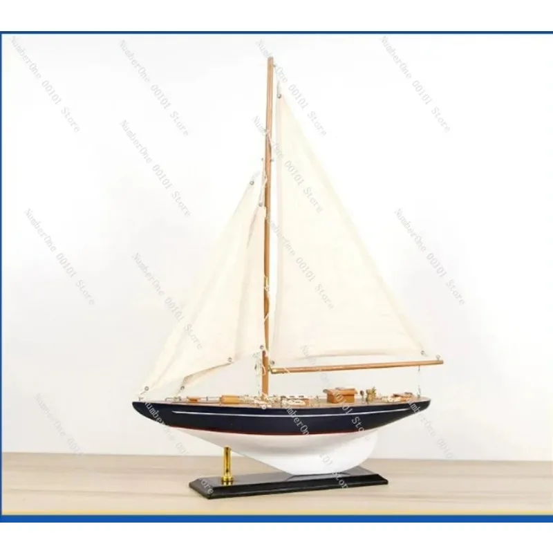 Wooden Sailboat Model Kit, Single Mast Sailing Ship for Entryway Decor, Smooth Sailing American European Style